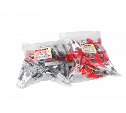 Зажим "крокодил" 100 А 105 мм (Красн+чёрн)  16-0019-1  REXANT