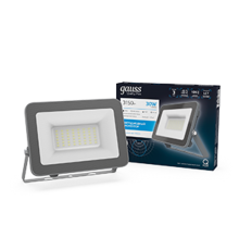 Прожектор светодиодный Qplus 30W 2550lm 6500K 200-240V IP65 графитовый LED 1/10  690511330  Gauss