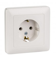Хит Белый С/У Розетка с заземлением без шторок, 16А, 250В  RS16-134-B  SE