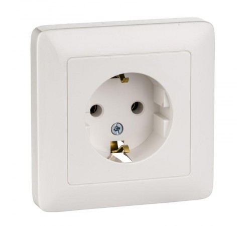 Хит Белый С/У Розетка с заземлением без шторок, 16А, 250В  RS16-134-B  SE