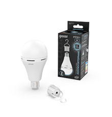 Лампа светодиодная A60 8W 490lm 4100K E27 с Li-Ion аккумулятором LED 1/25  102402208  Gauss