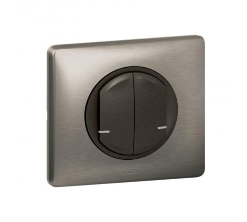 Выключатель Умный беспроводной 2-кл. Celiane рамка вольфрам; графит Netatmo  064894  Legrand