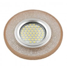 Светильник декор.встр Luciole DLS-L142 GU5.3 GLASSY/LIGHT TEA GU5.3 доп.LED подсветка 3Вт, стекл,зерк./светло-коричневый.  UL-00003881  Fametto