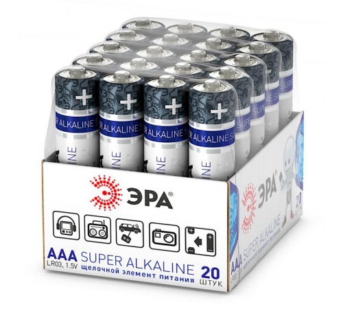 Батарейки LR03-20 bulk SUPER Alkaline (упак. 20шт.)  Б0054622  ЭРА