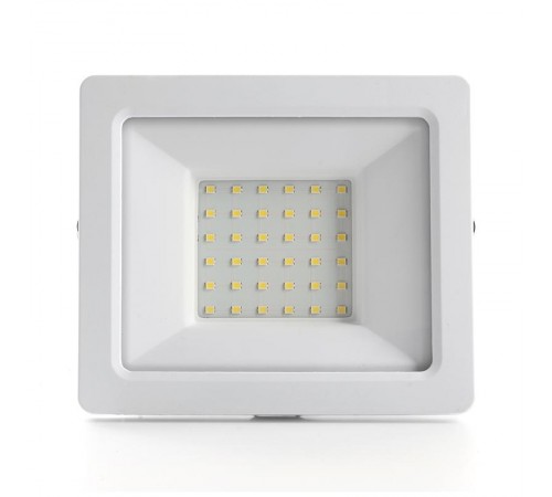Прожектор светодиодный SFL90-50 2835 SMD 50W 6400K AC220V/50Hz IP65, белый в компактном корпусе, 205*30*160 мм  55073  SAFFIT