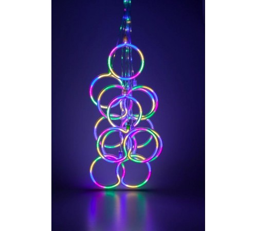 Гирлянда Неоновые кольца 2,4 м*0,65 м, ЕGNIG - RI  , мультиколор, 220В,  8 режимов, провод 1,5 м, IP20  Б0051878  ЭРА