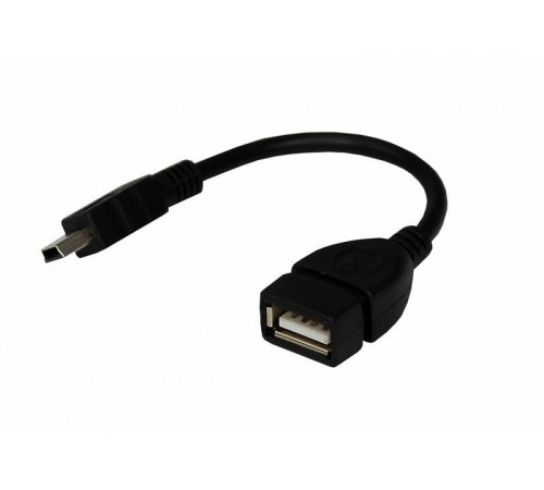 USB кабель OTG mini USB на USB шнур 0.15 м черный  18-1181  REXANT