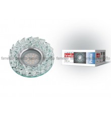 Светильник декор.встр "Peonia" DLS-P108 GU5.3 CHROME/CLEAR GU5.3. арматура металл, хром, / стекл, прозр  10636  Fametto