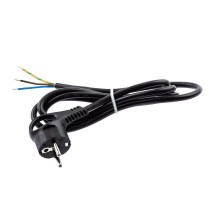 U-3x1,5-2m-B Шнур питания с вилкой с/з ПВС 3x1,5 2м черный  Б0048707  ЭРА