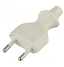 Тройники и колодки V2 Вилка б/з 6A прямой ввод белая  Б0019184  ЭРА