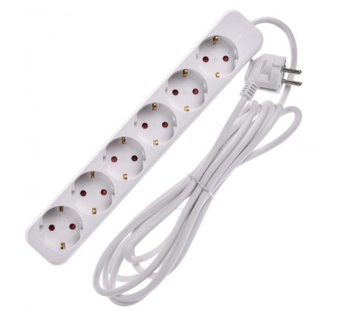 UMA Удлинитель У06 6 мест 2P+PE 3м 3х1мм2 10А белый   UM-YP10-10-06-03-Z-K01  IEK