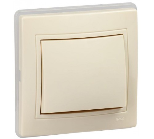 КВАРТА Кремовый Выключатель 1-клавишный ВС10-1-0-ККм-44 10А IP44  KV-V10-10-44-K33  GENERICA