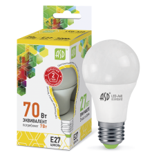 Лампа светодиодная LED-A60-standard 7Вт 230В Е27 3000К 630Лм  4690612001692  ASD