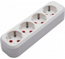 PST16-410-20 Колодка для удлинителя 4-местная с/з, 250В, 16A, белый  39012  STEKKER