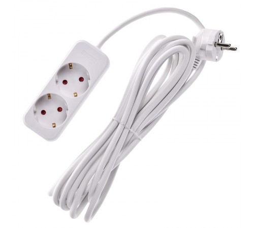 UMA Удлинитель У02 2 места 2P+PE 5м 3х1мм2 10А белый   UM-YP10-10-02-05-Z-K01  IEK