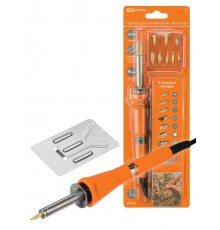 Набор для выжигания "Мастер", паяльник 30 Вт, 230 В, 9 декоративных насадок, подставка, блистер,  SQ1025-1001  TDM