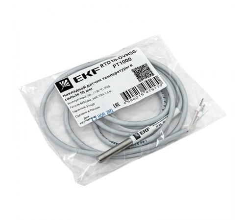 Накладной датчик температуры в гильзе 50 мм  RTD10-OVH50-PT1000  EKF