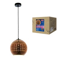 Светильник декор. подвесной, серия "Galassia" DLC-G449 E27 COPPER металл, стекло; цвет медный. d-250 мм, h-1220 мм.  UL-00001832  Fametto