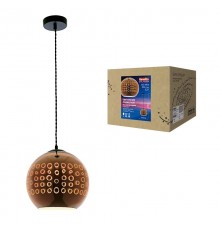 Светильник декор. подвесной, серия "Galassia" DLC-G449 E27 COPPER металл, стекло; цвет медный. d-250 мм, h-1220 мм.  UL-00001832  Fametto