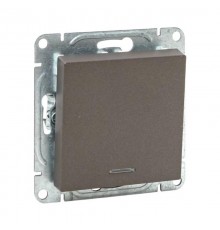 Механизм выключателя, одноклавишный, с подсветкой, мокко Эпика  UP1-SWM-14 EKF