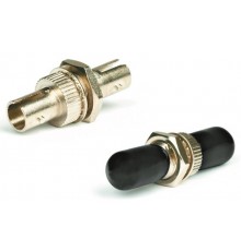 Адаптер проходной оптический FA-S00Z-ST/ST-N/BK-SL ST-ST, SM/MM, simplex, корпус металл, черные колпачки  243942  Hyperline