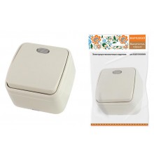 Выключатель 1-кл. открытой установки с подсветкой IP20 10А, сл. кость "Дача" Народная  SQ1824-0018  TDM