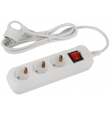 Удлинитель электрический ЭРА UDL-10-315-ES Greenline 3 розетки с заземлением с выключателем 1,5м ПВС 3x0.75мм2   Б0065051  ЭРА