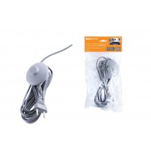 Шнур с ножным выключателем и плоской вилкой ШУН01В ШВВП 2х0,75мм2 3,5м. серебр. металлик  SQ1305-0065  TDM