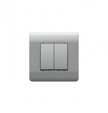 Переключатель 2-клавишный, 10А, серебряный(NEW3-E)  431391  CHINT