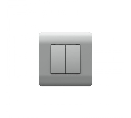 Переключатель 2-клавишный, 10А, серебряный(NEW3-E)  431391  CHINT