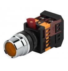 Кнопка управления  ABLF-22 желтый d22мм неон/240В 1з+1р (10/400/3200)  Б0045649  ЭРА