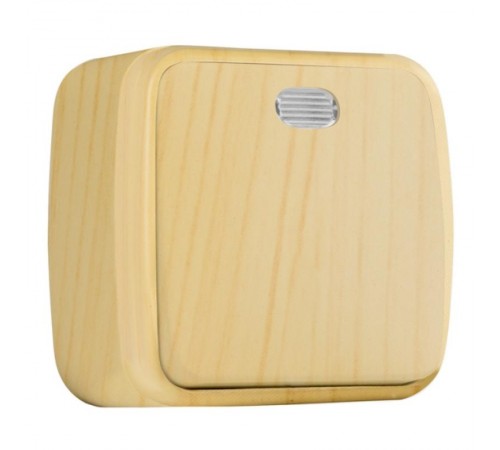 Выключатель 1-клавишный ОП Минск 10А с индикатором светлое дерево EKF  EGV10-121-30  EKF