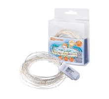 Гирлянда светодиодная "Роса100" 100LED, 10м, 3000К, 2хCR2032,  SQ0361-0056  TDM ELECTRIC