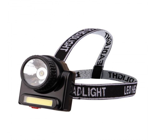 Фонарь налобный поворотный направленный + сфокусированный свет, встроенный аккумулятор, зарядка от сети через съемный кабель  75-719  Rexant