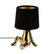 Светильник декоративный Человечек, золотой с черным абажуром, Е27  603-1035  REXANT