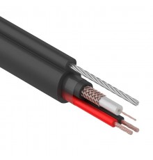 Кабель КВК-П-2+2x0,75 мм, +ТРОС (Cu/Cu) черный (бухта 305 м)  01-4107  REXANT