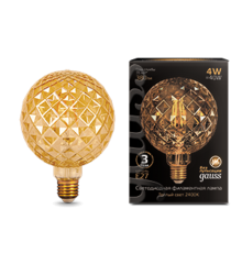 Лампа светодиодная   Filament G120 4W 380lm 2400К Е27 golden Carat LED 1/20  105802004  Gauss