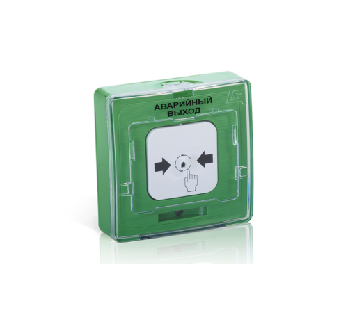 Устройство дистанционного пуска электроконтактное АВАРИЙНЫЙ ВЫХОД, зелёного цвета   УДП 513-10 АВАРИЙНЫЙ ВЫХОД  Рубеж