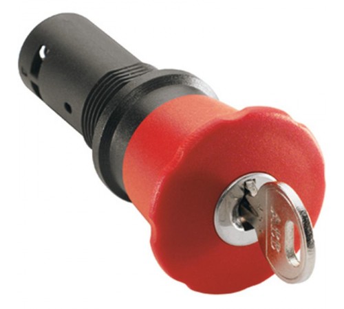 Кнопка CE4K1-10R-11 аварийного останова с фиксацией 1НО1НЗ отпус кание ключом 40мм  1SFA619552R1071  ABB