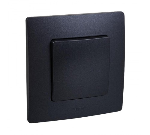 Etika Антрацит Переключатель перекрёстный 1-клавишный 10АХ винтовые зажимы   672649  Legrand