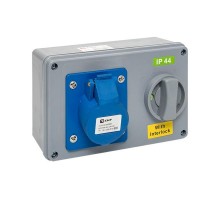 Розетка с блокировкой и выключателем 1413 2Р+РЕ 16А 220В IP44 EKF  ps-1413-16-220  EKF