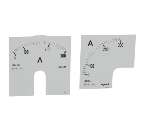 Измерительная шкала (1 круглая + 1 квадратная) для аналоговых амперметров - 0-300 A  014617  Legrand