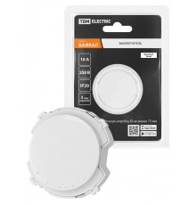 Выключатель 1-кл. 16А 250В белый, "Байкал"   SQ1819-0030  TDM