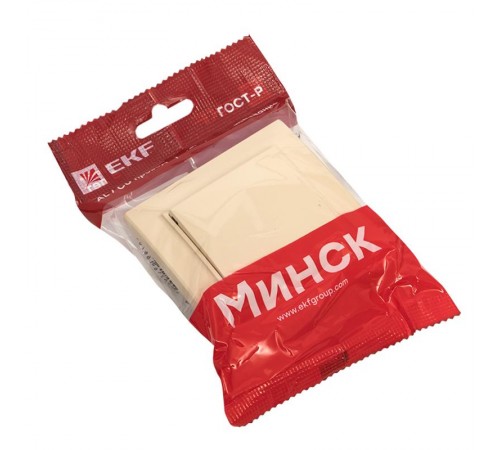 Выключатель 1-кл. СП 10А бежевый Минск EKFERV10-021-20EKF