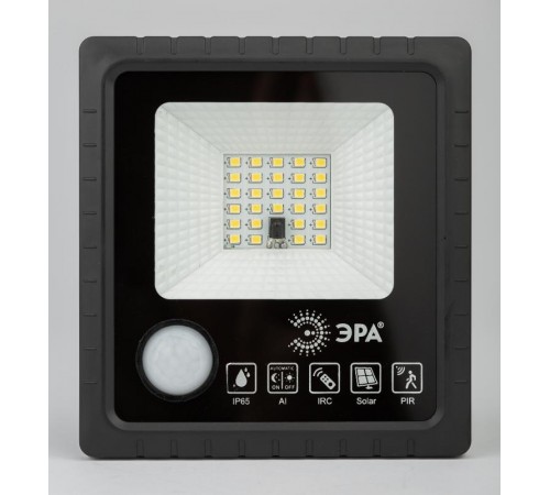 Прожектор светодиодный уличный на солн. бат. 20W, 350 lm, 5000K, с датч. движения, ПДУ, IP65 (6/  Б0049545  ЭРА