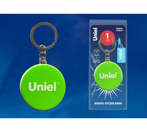 Фонарь-брелок Стандарт S-KL022-T GREEN  1LED  2*CR1220 н/к. пластик зеленый  UL-00004098  Uniel