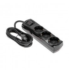 Удлинитель PREMIUM 3 гнезда, 1,5м, 3х1,5мм, с/з, с выключателем, черный  13-4106  REXANT