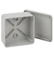 Распаячная коробка KORvp приборная подъездная открытой установки 100х100х50мм на винтах с гладкими стенками  Б0058942  ЭРА