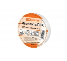 Изолента ПВХ 0,13*15мм Белая 10м   SQ0526-0021  TDM
