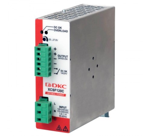 Источник питания "OPTIMAL POWER", однофазный, 120Вт, 5А, 24В, с ORing диодом  XCSF120CP  DKC